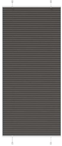 vidaXL Plissee Schwarz 95x200 cm Stoffbreite 94,4 cm Polyester, Faltrollo, Klemmfix, Plisseerollo, Jalousie, Rollo, Plisseerollo für Fenster