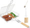 Parrilla Barbacoa Grande Doble 37x28x6 cm Diseño Profundo Espacioso Resistente al Calor y Fácil de Limpiar Ideal para Asar Verduras y Carne
