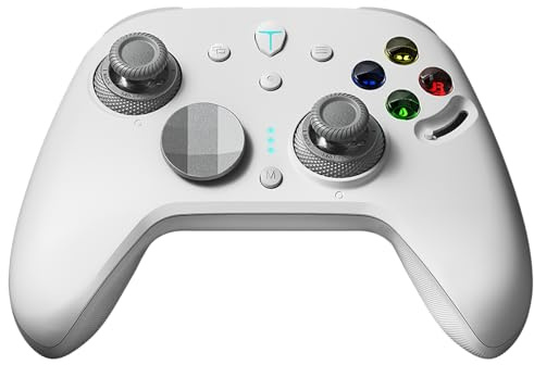 Thunderobot G80TS Manette, joystick TMR, double gâchette TMR, boutons optiques, fréquence d'interrogation de 1000 Hz, manette sans fil, pour PC/Switch/Switch 2/Android/iOS, noir (TS Blanc)