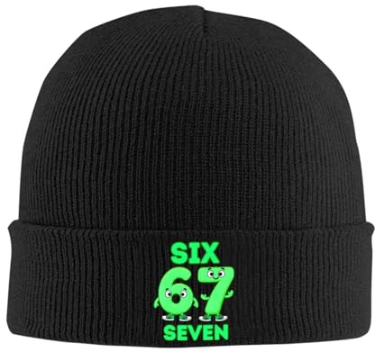 Generisch Winter Warme Baumwolle, Unisex Mütze 67 Six Seven 6 7 Lustige Italienische Brainrot Accessoires Warme Winter Skullies Strickmützen Haube Hüte
