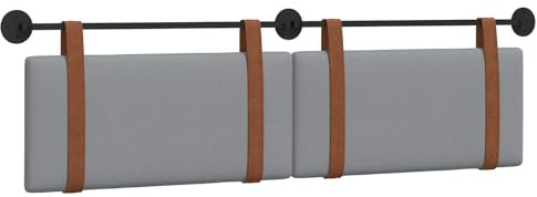 vidaXL Hängendes Kopfteil Hellgrau Antikes PU, Schlafzimmer Deko, modernes Wandkopfteil, rechteckiges Design, minimalistischer Stil, Schaumstoff Polsterung