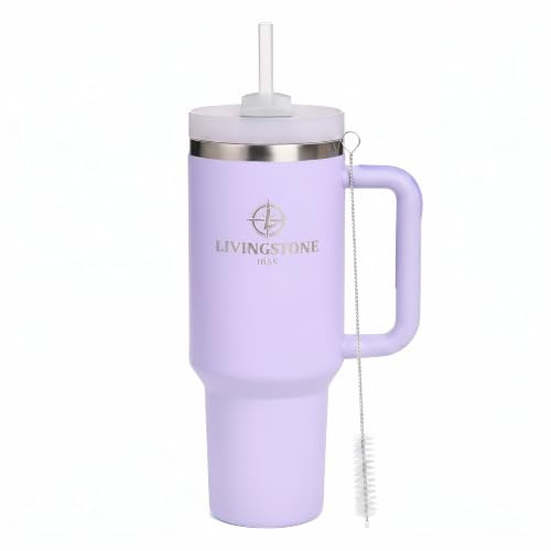 Livingstone1855 Vaso térmico 1.2L, Mantiene 24h Frío / 12h Calor, Termo Acero Inoxidable 304 con Asa y Pajita, Taza térmica grande Reutilizable, Sin BPA, Ideal Gimnasio, Oficina y Viaje