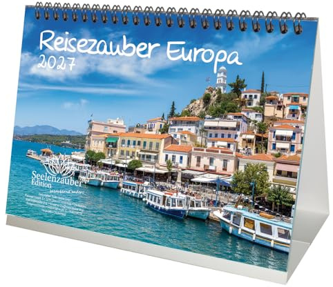 Reisezauber Europa DIN A5 Tischkalender für 2027 Europa Stadt und Land - Seelenzauber