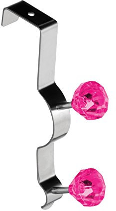 Premier Housewares Diamante Double Over Door Hook - Hot Pink