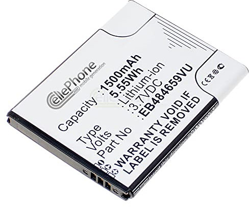 cellePhone Batterie Li-ION Compatible avec Samsung Wave 3 (GT-S8600) / Galaxy W (GT-I8150) / Omnia W (GT-I8350) (Remplacement pour EB484659VUCSTD)