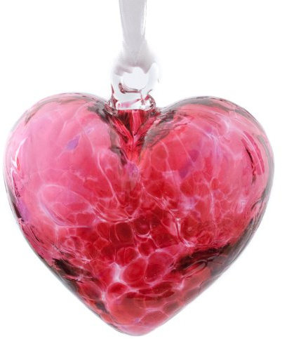 Milford Collection Glass Friendship Heart Small- Pink