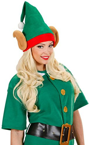 NET TOYS Wichtelmütze mit Ohren Zwergenmütze Bommel Elfenhut Elfenmütze Wichtelmütze Elfen Hut Zwerg Spitzhut Weihnachten Kostüm Zubehör