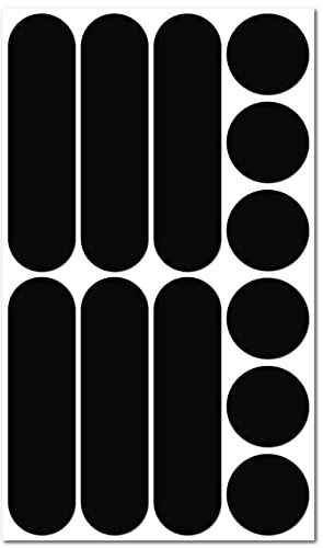 B REFLECTIVE, 12 Stück Kit universal Retro reflektierende Aufkleber, Nacht Sicherheit Signalisierung Klebeband Reflektor, für Fahrrad/Kinderwagen/Motorradhelme/Motorrad/Spielzeug, Schwarz