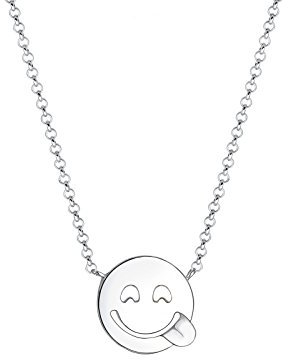 Elli Ohrringe Damen Ohrstecker Smiley Face Emoji mit Kristall in 925 Sterling Silber
