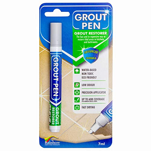 Grout Pen, malta liquida per il ripristino delle fughe delle piastrelle in bagno e cucina (grigio chiaro)