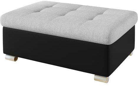 Mirjan24 Hocker Niko groß Sitzhocker Polsterhocker Sitzbank Fußbank Pouf Farbauswahl (Soft 011 + Enzo 162)