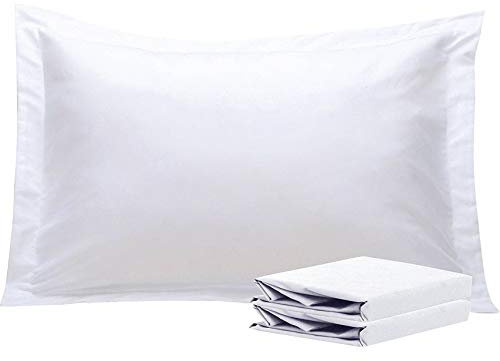 NTBAY 2 Pack 100% Brushed Microfiber Oxford Pillowcases, 1800 Super Soft and Cozy, Wrinkle, Fade, Stain Resistant Standard Oxford Pillow Cases | Hotel Quality Pillow Shams, 50x75 cm, White