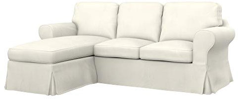 Soferia Sofabezug Kompatibel Mit EKTORP Sofasitzbezug Sofaüberzug Sofaüberwurf Sofaschoner Cover Einfache Reinigung Allergiefrei Wasserabweisend Majestic Velvet Creme