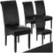 tectake® 4er Set Stühle, Kunstleder Stuhl mit hoher Rückenlehne, ergonomische Form, perfekt für den Esstisch, als Esszimmerstühle, Küchenstühle oder im Wohnzimmer - schwarz
