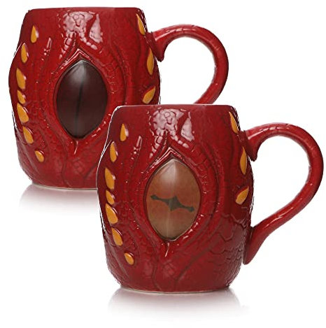 Half Moon Bay MUGBHBT01 Taza de Desayuno 3D termocolora The Hobbit Smaug, cerámica, Amarillo