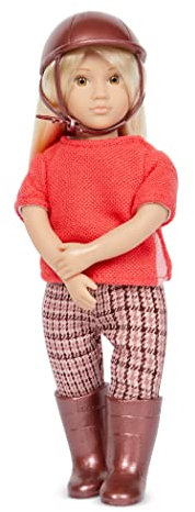 Lori Puppe Reiterin Briella – Mini Puppe 15 cm mit Puppenkleidung und blonden langen Haaren, Reithelm, Reiterstiefel – Spielzeug für Kinder ab 3 Jahre