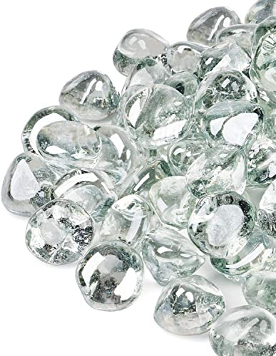 GASPRO - Diamantes de vidrio de fuego (20 libras), color transparente brillante de 2,5 cm para hoguera y paisajismo