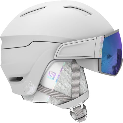 Salomon Mirage S Helm Visier Maske Frau Ski Snowboard, weiss