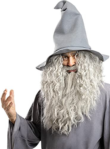 Funidelia | Gandalf Perücke mit Bart - Der der Ringe 100% OFFIZIELLE für Herren und Damen Der Herr der Ringe, Film und Serien, Hobbit, Zauberer - Farben: Bunt, Zubehör für Kostüm