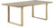 MOG CASA Mesa de Comedor Macon 220x100 cm Mesa de Cocina, Madera y Patas en Metal (Roble + Roble)