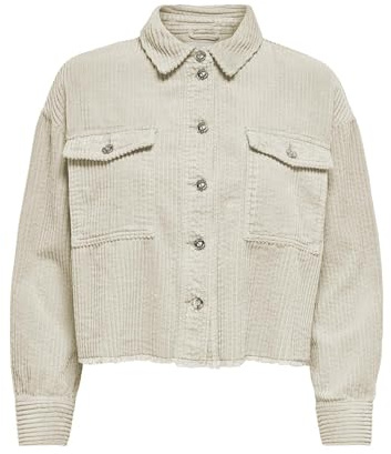 ONLY Damen Onlmarina-eny Life L/S Cord Jacket PNT Jacke, Pumice Stone, L