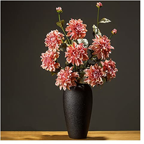 xuejuanshop Kunstblumen Simulation Blumenstrauß Wohnzimmer Indoor Esstisch Büro Korridor Dekoration Floral Set Gefälschte Blumenarrangement Herbst Dahlie Fake Blumen (Color : Pink)