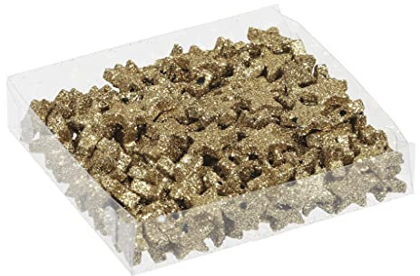 MIJOMA Streudeko 3D-Glitzersterne Glitzer-Sterne Streusterne Tischdekoration, Elegante und Moderne Dekoration für Weihnachten, Geburtstag, Hochzeit, Silvester (Größe: 1.7 cm - 144 Stück, Gold)
