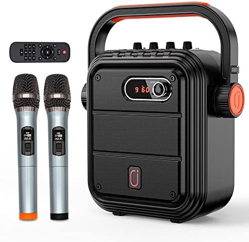 JYX Sistema PA Audio Cassa con 2 Microfoni, Bluetooth Altoparlante Amplificato portatile Impianto Karaoke con Microfono, Cassa Karaoke Professionale Supporto TWS, FM,AUX, REC, TF, USB