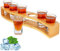Lot de 6 verres à liqueur de 3 cl avec support et verres à liqueur de 30 ml - Planche de service à 6 trous avec verre transparent - 6 pièces pour liqueur Tequila Whisky Brandy Wodka Rhum Home Party