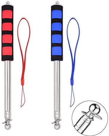2 Pieza Asta de BanderaTelescópica, Mástil de Bandera Portátil, Asta de Bandera TelescóPica de Acero, Asta Bandera Mano Acero Inoxidable, para la enseñanza del profesorado,desfiles,astas de bandera