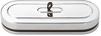Georg Jensen Manhattan Box - Edelstahl & Leder - breit