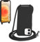 WenBaby Handykette für iPhone 12 Mini Hülle mit Band,Handyhülle mit Schnur zum Umhängen Silikon Seil Necklace Schutzhülle mit Kordel Tasche Case TPU Bumper für iPhone 12 Mini- Schwarz