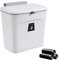 DUOHERESHUI Cubo de Basura de Cocina Colgante Con Tapa, 7L, Pequeño, Para Baños, Oficinas y Dormitorios (Blanco)
