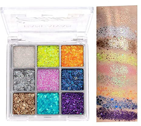 Tolenre 9 Farben Lidschatten, Neon Lidschatten Make-up, 9 Farben Lidschatten-Paletten, 9 Farben Lidschatten-Palette Mattschimmer Lang Anhaltender, Wasserdichte Lidschatten-Kosmetikpalette (01)