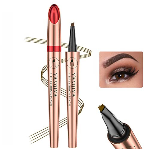 Eyebrow Pencil - Eyebrow Pen, Eyebrow Tint, Brow Pencil, Eye Brown Pencil, Waterproof Tattoo Brow Pen With Fork Tip, Eyebrow Pencil Dark Coffee, Microblading Eyebrow Pen (Dark Coffee)