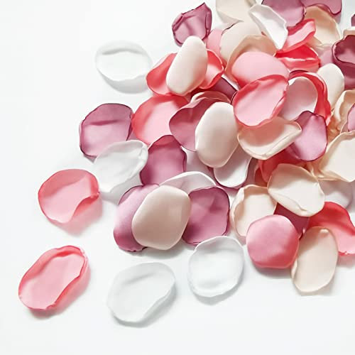 SUSNUAN 200Pcs Silk Rose Petals Artificial Flower Petals for Wedding Decor, Flower Girl Scatter Petals for Aisle Table Centerpieces Reception Proposal Party Romantic Night Decoration