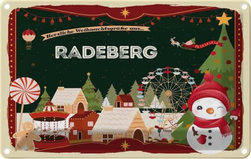 vianmo Blechschild 20x30 cm Weihnachten Weihnachten RADEBERG Deko Geschenk Metall Schild