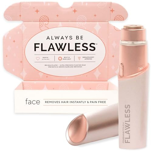 Finishing Touch Flawless Gesichtshaarentferner für Frauen, elektrischer Gesichtsrasierer mit LED-Licht, neue Version (Amazon Exclusive)