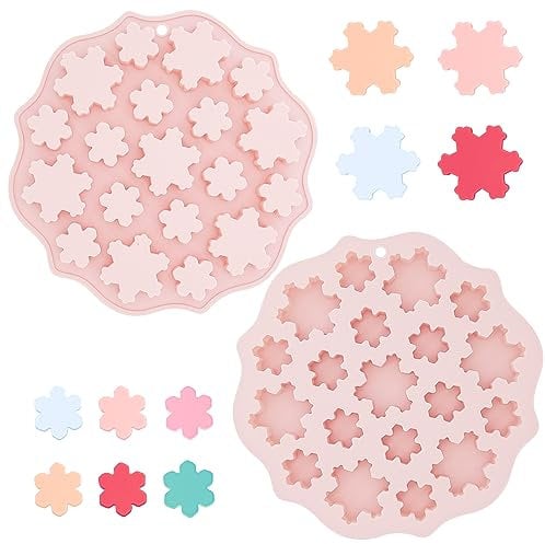 Silicone Snowflake Molds, Christmas Snowflake Shapes Cake Moulds DIY Chocolate Candy Muffin Jelly Trays Baking Mould for Xmas Holiday Baking Cake Decoration A7XHMJ
