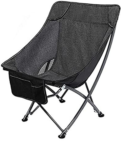 EyeWeb Klappstuhl für den Außenbereich, Campingstuhl, Lounge, Campinghocker, Strandstuhl für den Außenbereich, tragbare Angelstühle mit Stauraum, Rucksack-Klappstühle (Farbe: Blau-B) (Grau) Hopeful