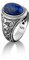 BySilverStone Jewelry Lapislazuli Im Viktorianischen Stil Herren-Vintage-Ring, 925 Sterling Silber Floral Gravierter Blauer Stein-Herrenring, Einzigartiger Hochzeits-Herren-Edelsteinring