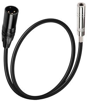 PNGKNYOCN 1/4 to XLR Cable,Balanced XLR Male to 6.35mm TRS Female Microphone Audio Cable for Speakers, Stage, DJ and More(50cm)