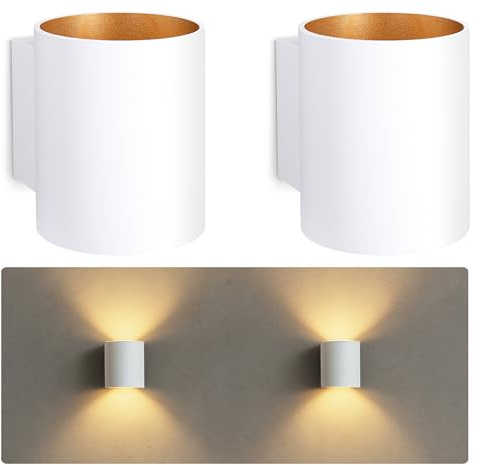 SSC-LUXon TUANI – Lot de 2 appliques murales intérieur blanc or | éclairage mural moderne Up Down avec douille G9