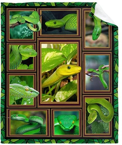 Snake Blanket for Adults Kids Snake Gifts for Snakes Lover Soft Flannel Plush Snake Throw Blanket Best Gift Snake Home Decor for Bed Couch Outdoor Camping 80X 60-L