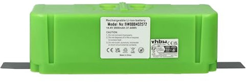 vhbw Batterie Compatible avec iRobot Roomba 652, 640, 671, 614, 665, 670, 615, 675 Robot électroménager Vert (2600mAh, 14,4V, Li-ION)
