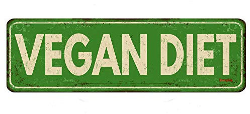 Geroclonup Vegane Ernährung nostalgische Blechschilder, lustiges Poster, Kunst, Wanddekoration für Kneipe, Bar, Vintage-Wand-Metallschild, 10,2 x 40,6 cm