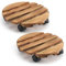 ROCKIA Carrito para macetas de jardín, 2 bases de madera con ruedas giratorias bloqueables de 360°, carrito de soporte antideslizante para macetas, soporte rodante para plantas para interiores y