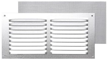 GRIGLIA DI VENTILAZIONE AREAZIONE DA ESTERNO IN ALLUMINIO RETTANGOLARE CM 30X15 CON RETE DI PROTEZIONE ANTI INSETTI