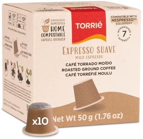 Torrié Compatible with Nespresso® Original Machines | Home Compostable Capsules | Mild Espresso (10 pods)