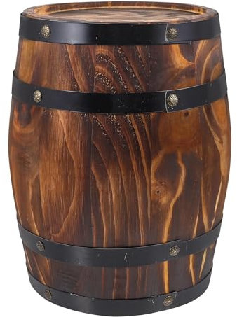 Wensmy Holz Weinfass Whiskey Fass Eimer Vintage Blume Pflanzgefäß Container Eichenfass Dekoration Weineimer Wasser Wunschbrunnen Eimer für Zuhause Küche Bar Sommer Party Dekoration